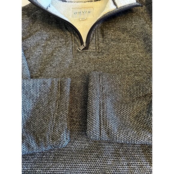 Orvis Mens Quarter-Zip Pullover Sweater Textured Gray Knit Size XXL Warm & Styli - Picture 1 of 9